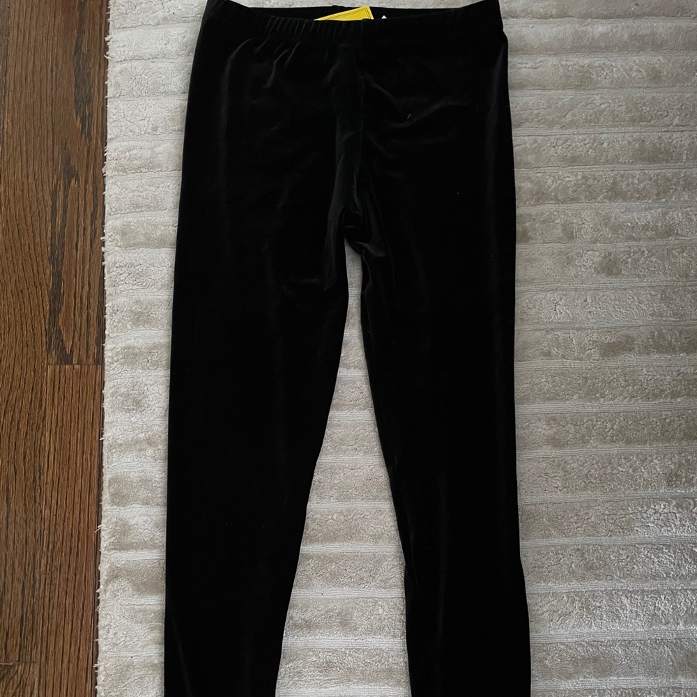 Dori creations black velvet leggings junior large